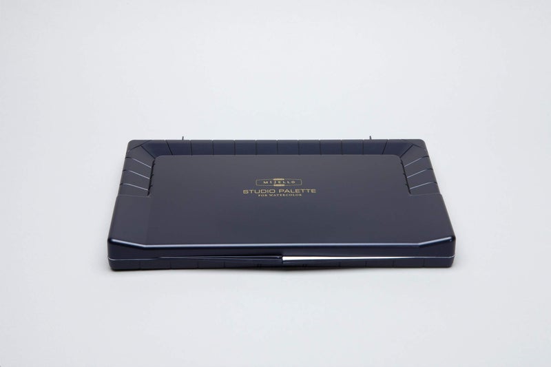 Mijello Studio Watercolor Palette, 55 Paint Wells, Blue, Foam Dauber Included, 14.4"" X 1.5"" X 9.13"", 1 - Image 1